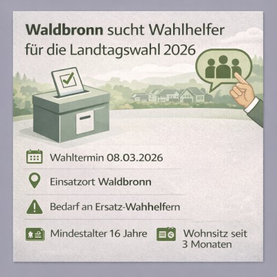 Waldbronn benötigt weiterhin Wahlhelfer für Landtagswahl 2026